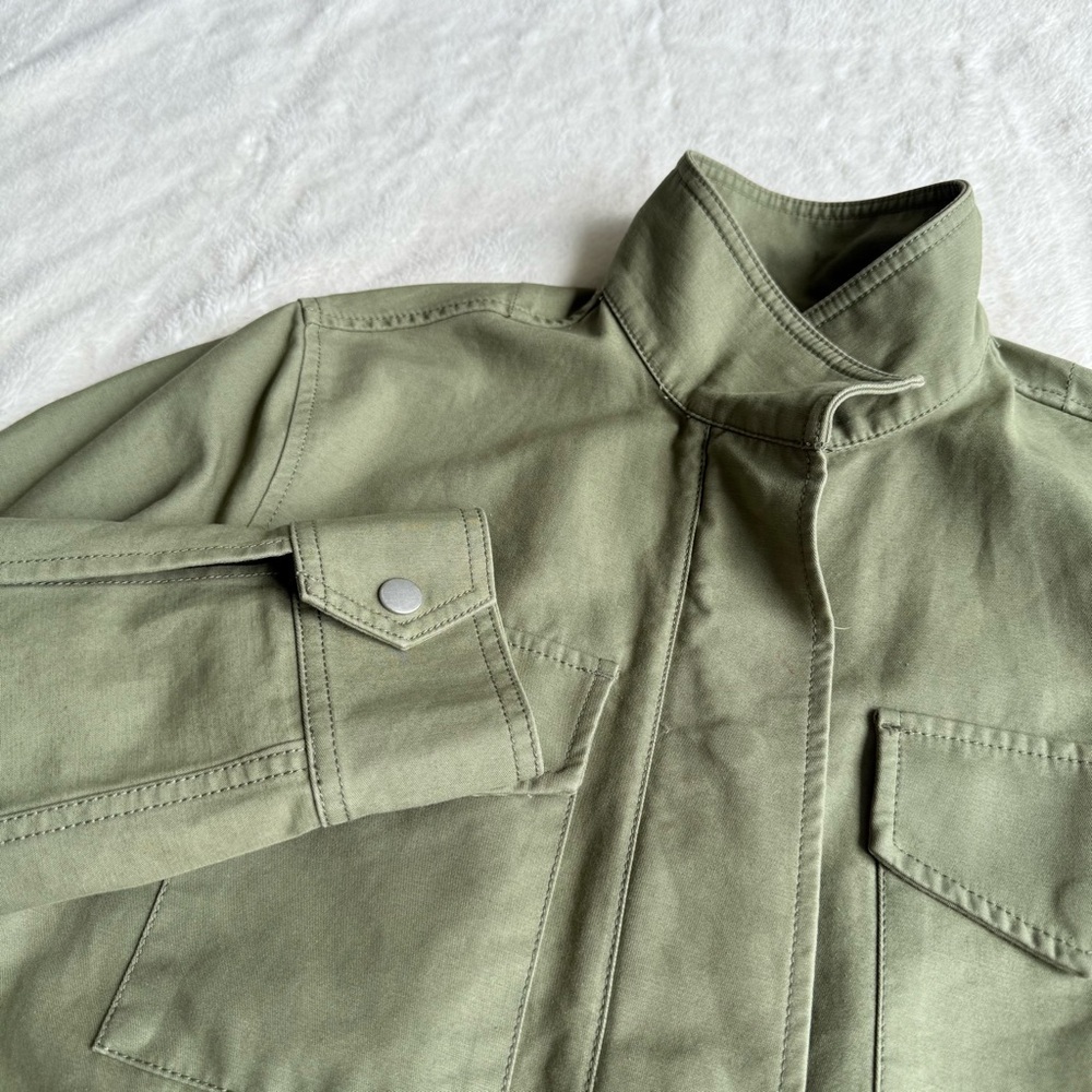 Everlane The Modern Utility Long Sleeve Zip Green Jacket S - Picture 7 of 14